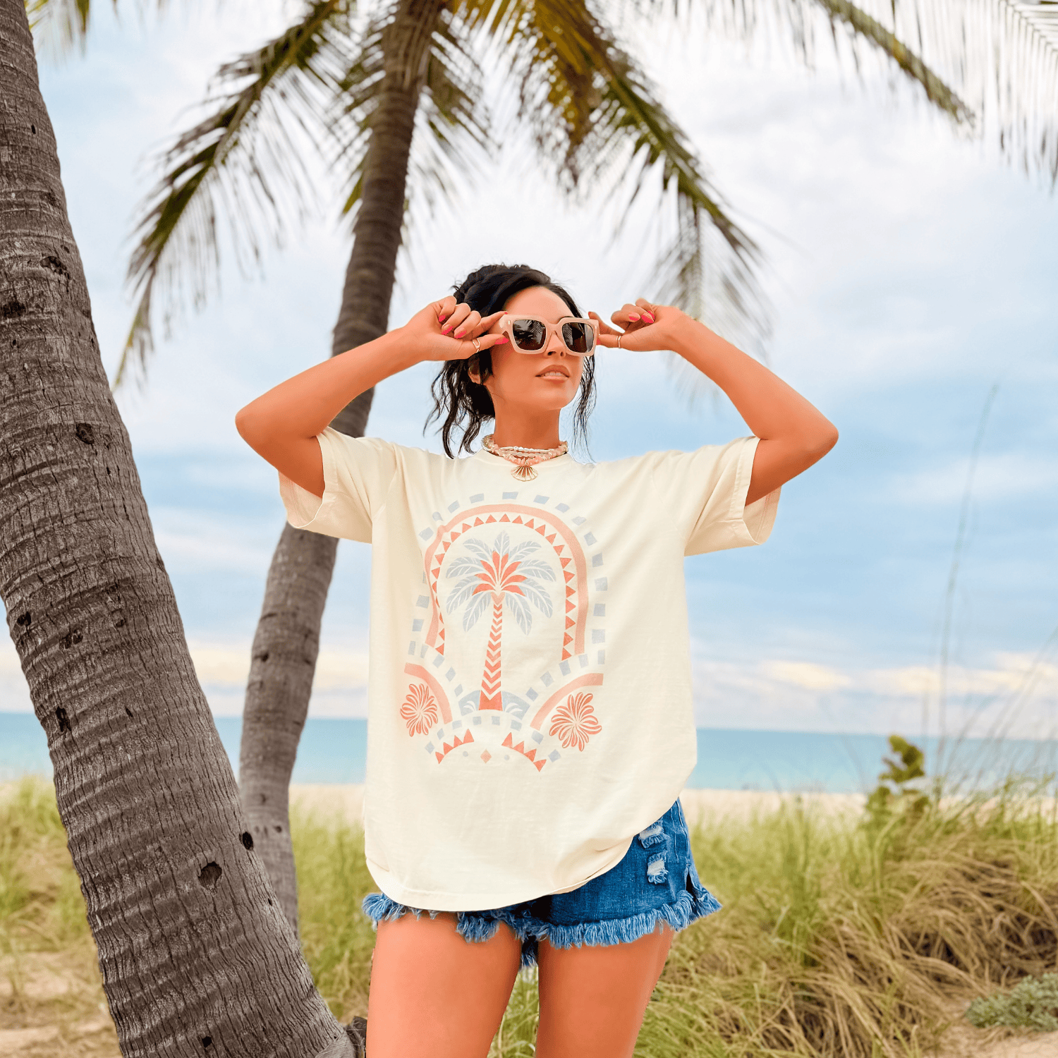 model wearing Palm Paradise Tee