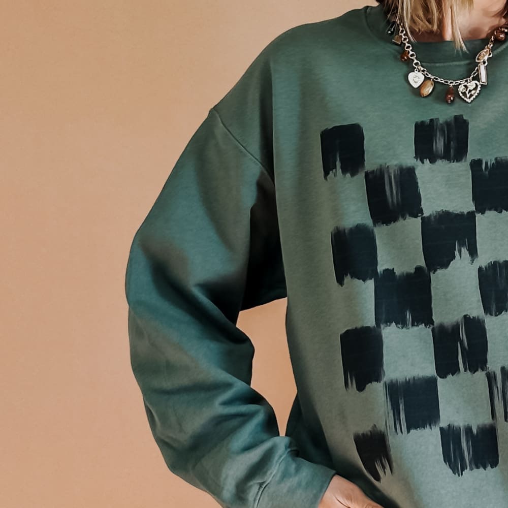 Chic Checkerboard Sweatshirt