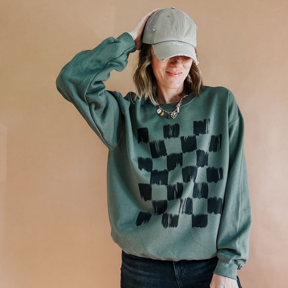 Chic Checkerboard Sweatshirt