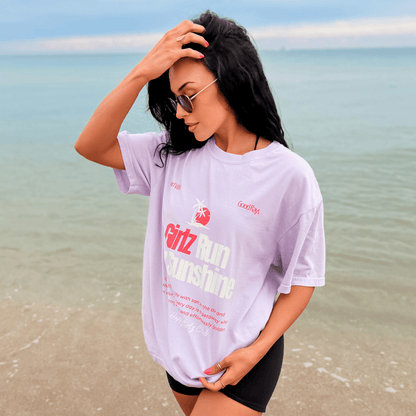 model wearing Girlz Run On Sunshine Tee