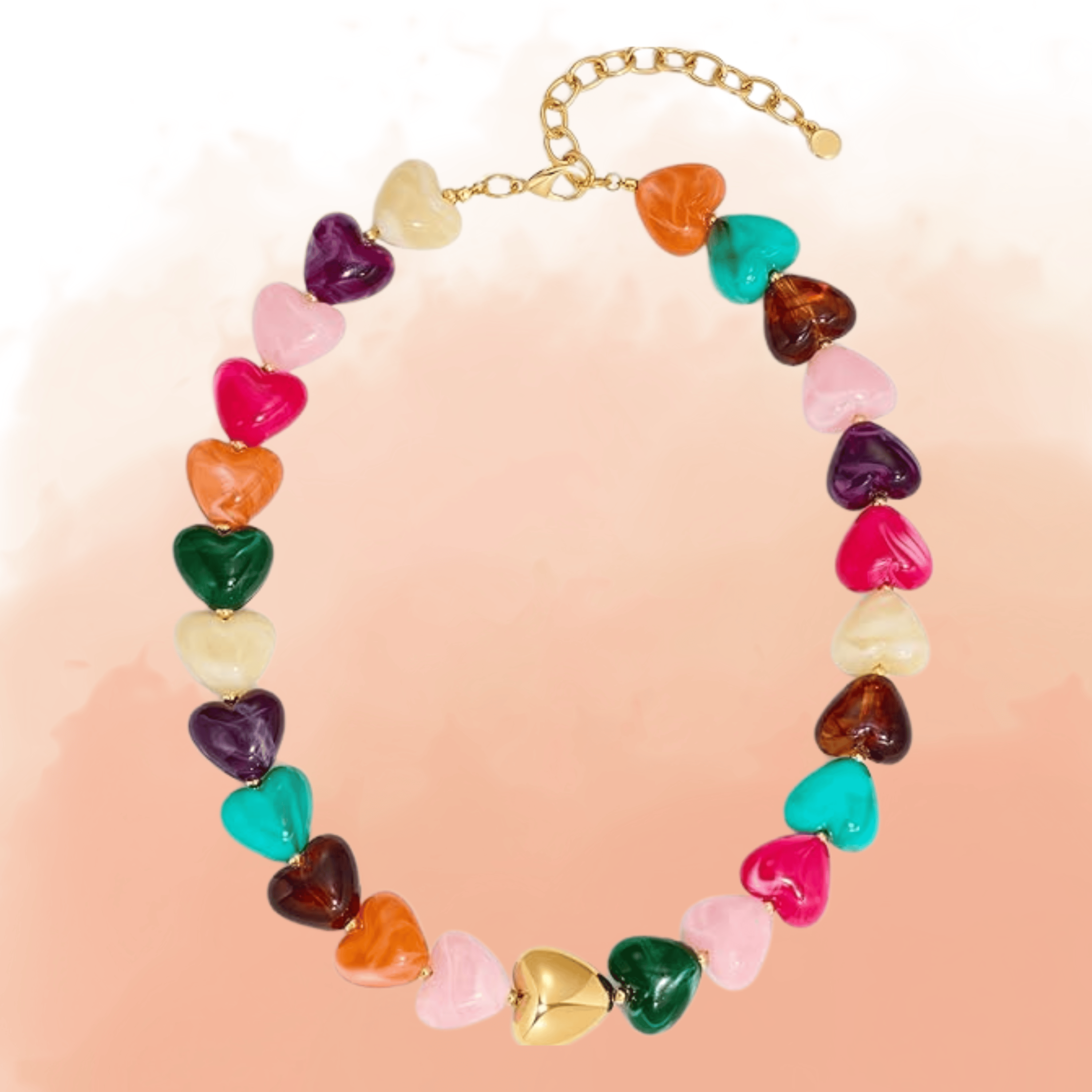Acrylic Heart Bead Necklace