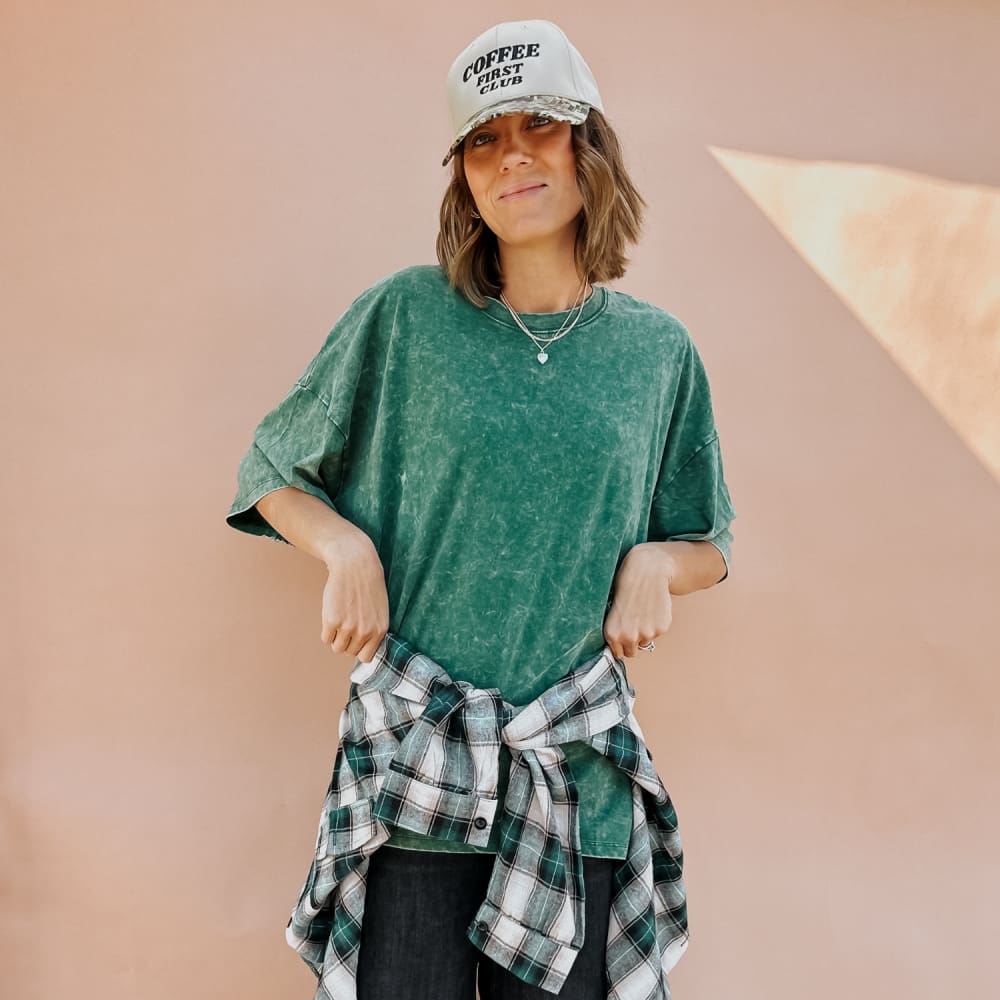Lainey Oversized Tee Washed Forest