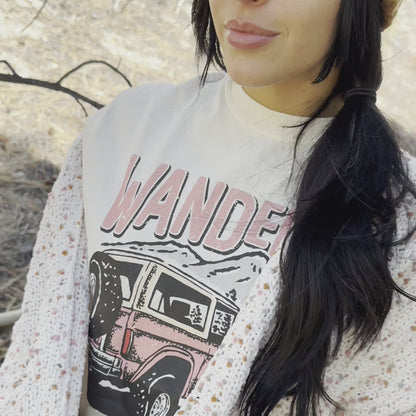 video of model wearing mountain moverz tees