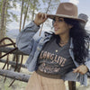 video of model wearing mountain moverz tees