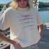 woman wearing take me to the lake tee
