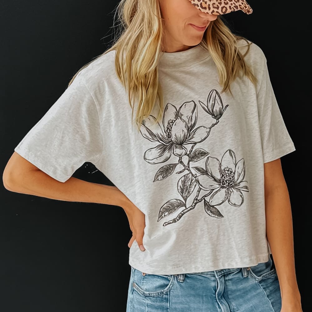 Sketch Bloom Boxy Crop - NEW